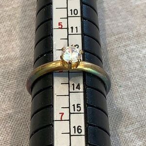 Dainty Small Clear Crystal ring, Vintage, Adjustable size